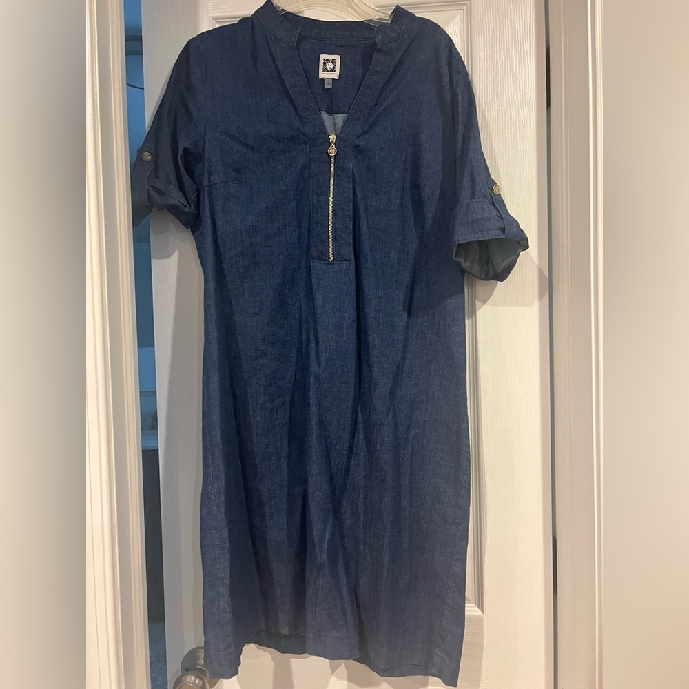 Denim Blue Casual Shift Dress